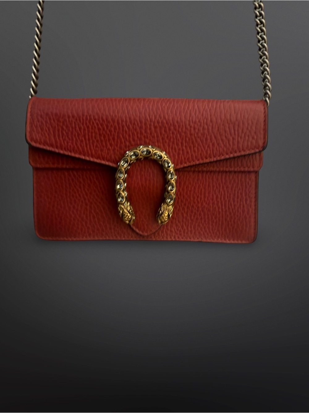 Gucci Red Leather Crossbody with Gold Horsebit Accent